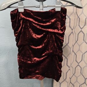 Free People Velvet Maroon Blouse